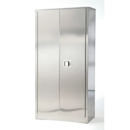 Securall® Stainless Steel Storage Cabinet, 36"W x 18"D x 72"H, Silver, Assembled