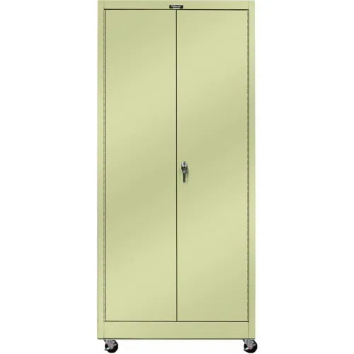 Hallowell 800 Series Industrial Mobile Storage Cabinet, 36"W x 24"D x 78"H, Parchment, Unassembled