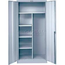 Hallowell 800 Series MedSafe Antimicrobial Combo Cabinet, 36"W x 18"D x 78"H, Platinum,