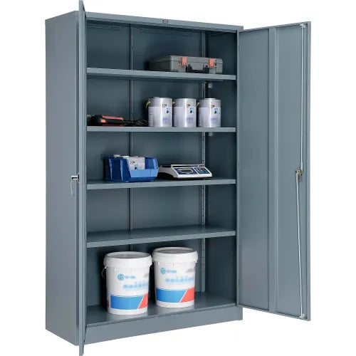 Global Industrial™ Storage Cabinet, Turn Handle, 48"W x 18"D x 78"H, Gray, Unassembled