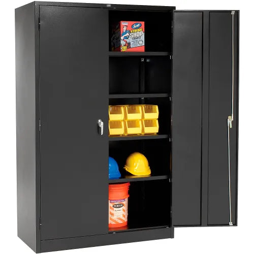 Global Industrial™ Storage Cabinet, Turn Handle, 48"W x 24"D x 78"H, Black, Unassembled