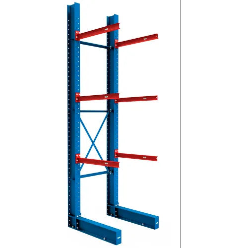 Global Industrial™ Single Sided I-Beam Cantilever Rack Starter, 192"H Upright & 48"W Brace Kit