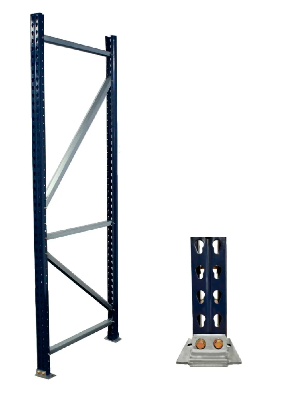 Interlake Mecalux Teardrop Bolted Pallet Rack, Starter Kit