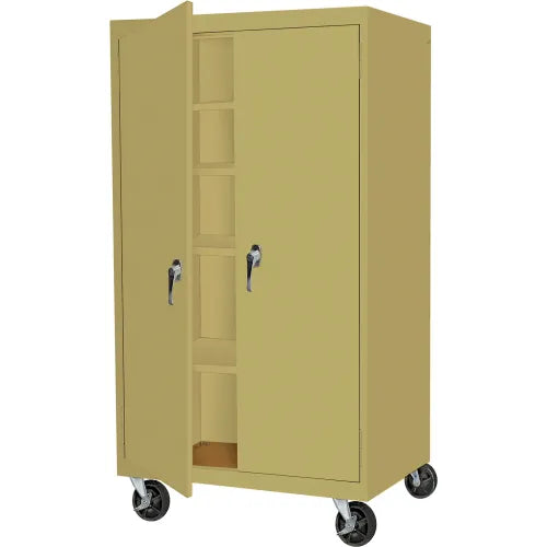 Steel Cabinets USA Mobile Storage Cabinet, 48"W x 24"D x 66"H, Tropic Sand, All-Welded